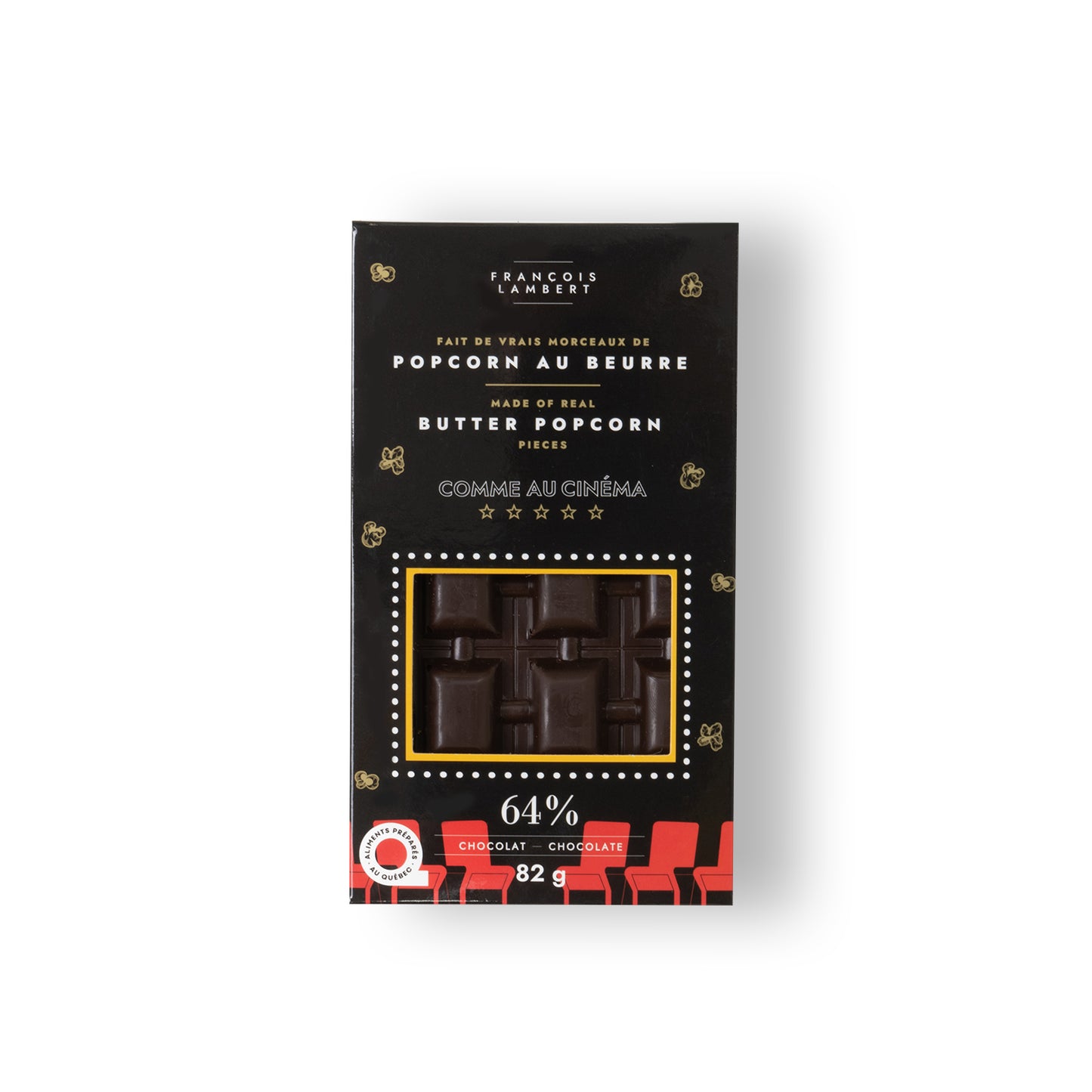 buttery popcorn chunks dark chocolate bar
