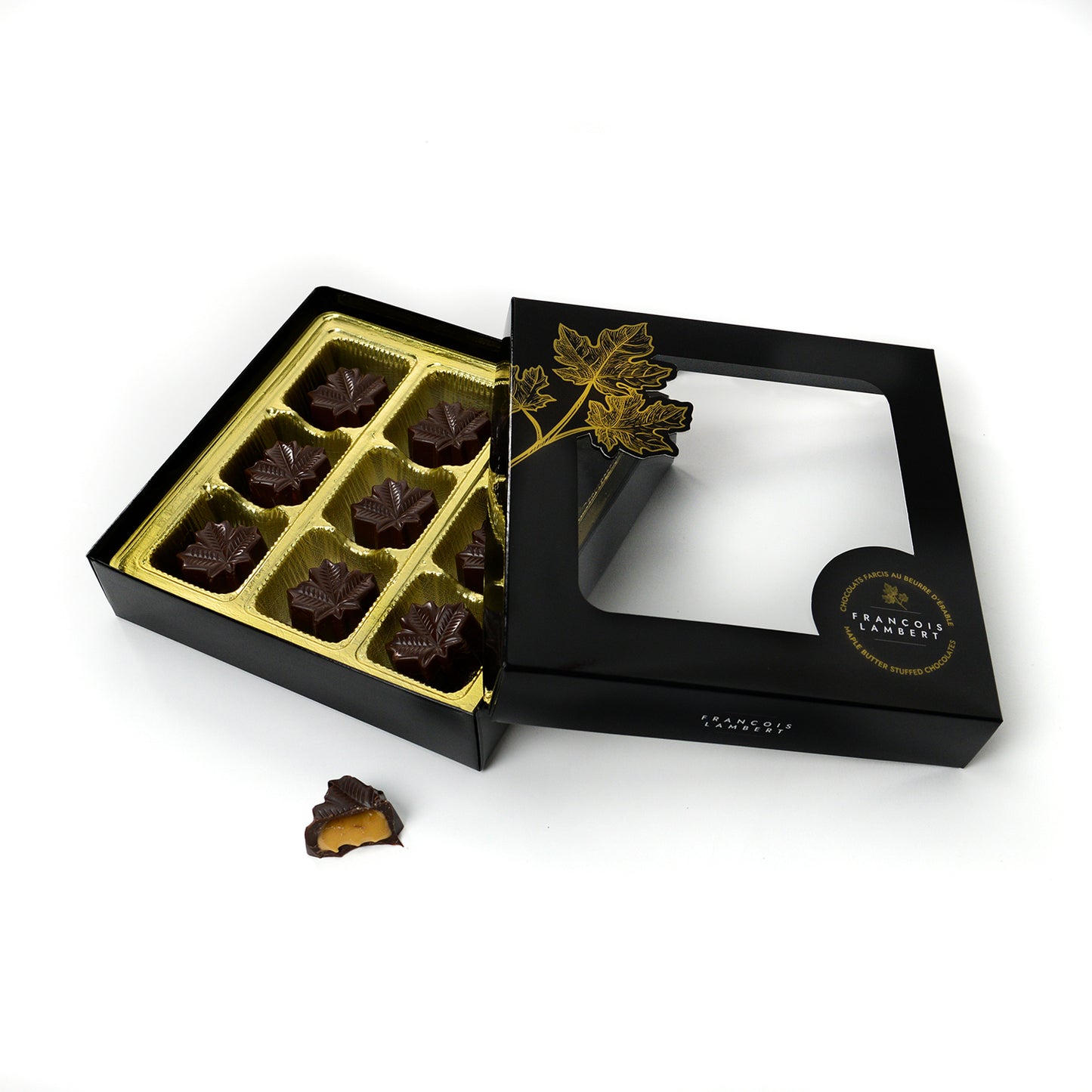 Chocolates stuffed with maple butter