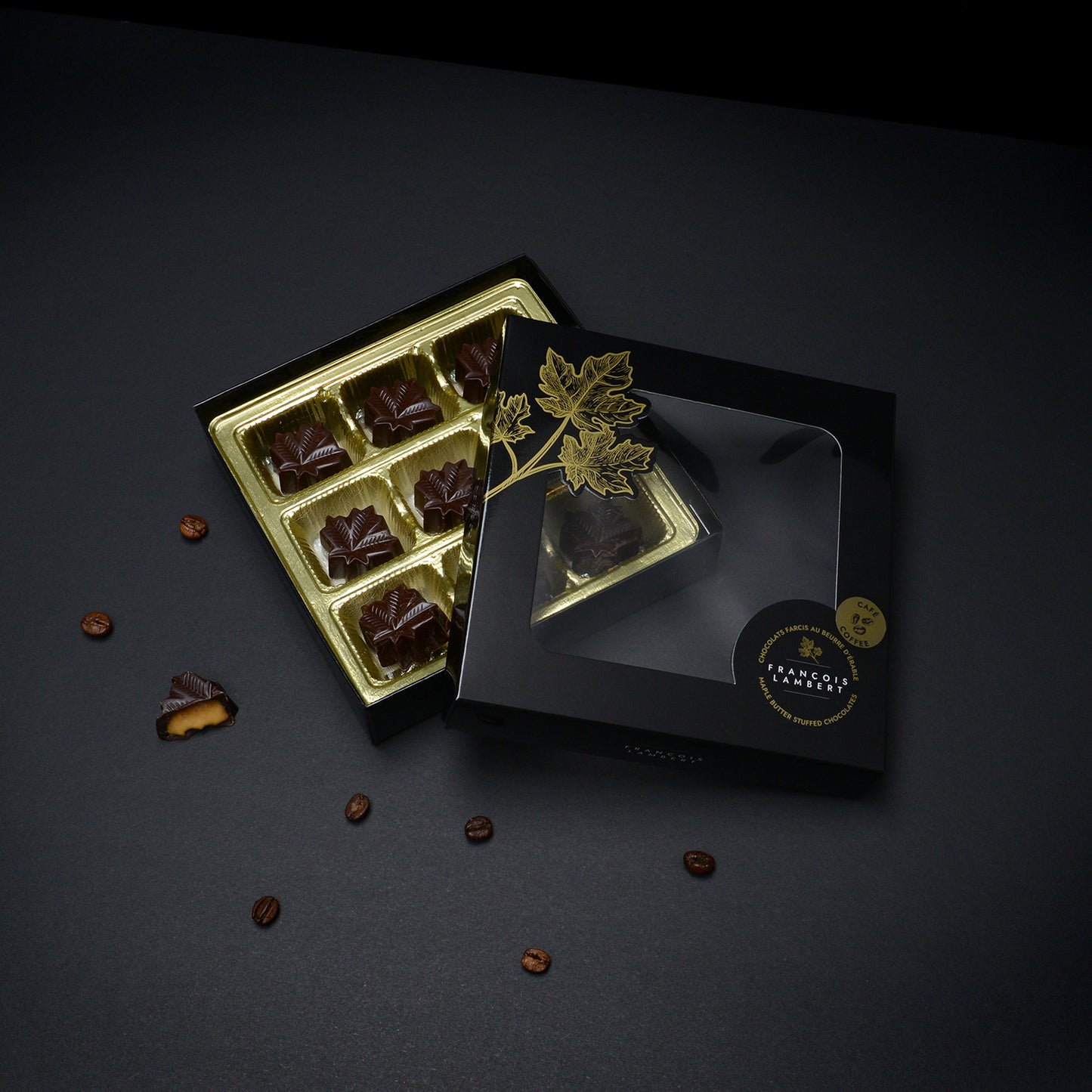 Chocolates stuffed with maple butter