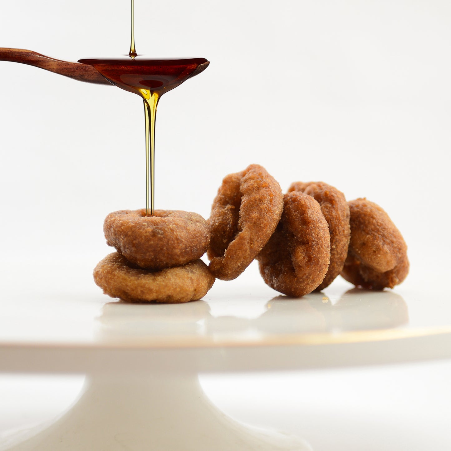 potato donuts with maple syrip drizzle