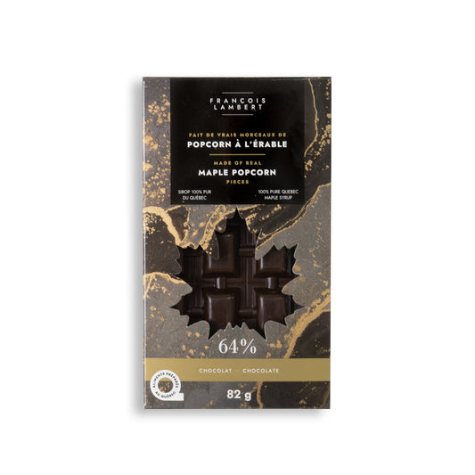 maple popcorn chunks dark chocolate bar